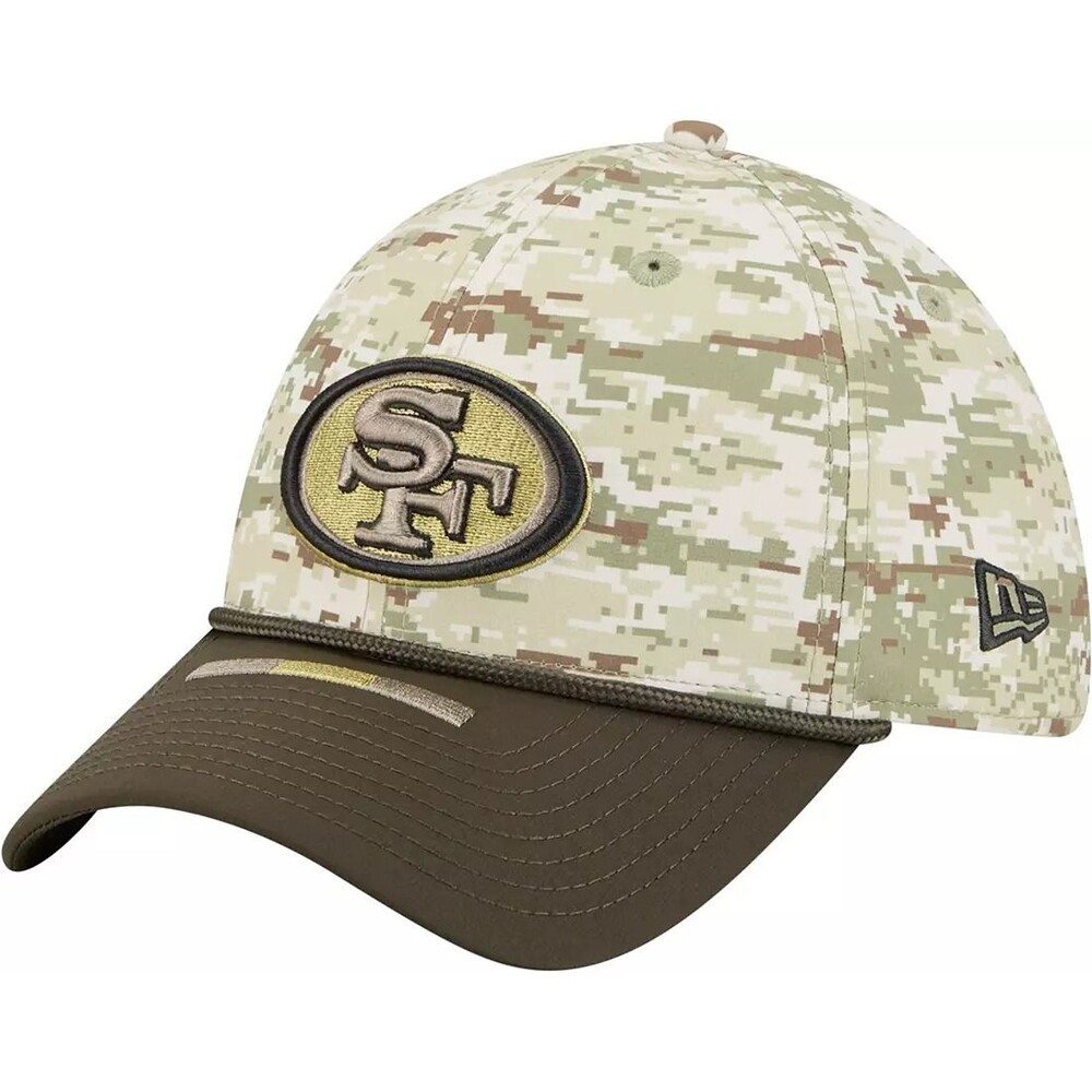 New Era San Fransisco 49ers 39THIRTY Salute To Service Camo Stretch Fit Hat L/XL - Picture 2 of 7